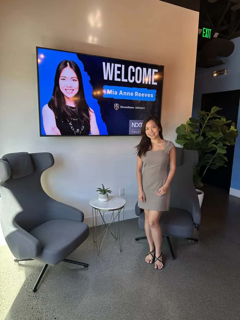 Mia Anne Reeves at a HavenStone welcome screen