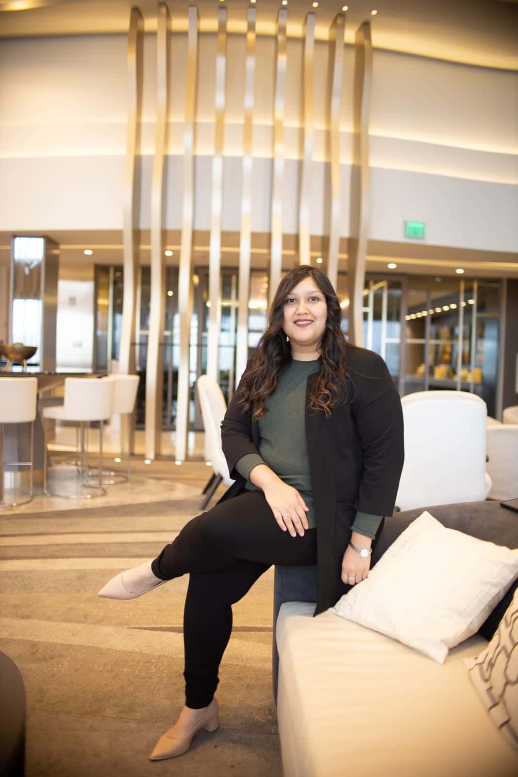 A HavenStone accountant in the office lounge