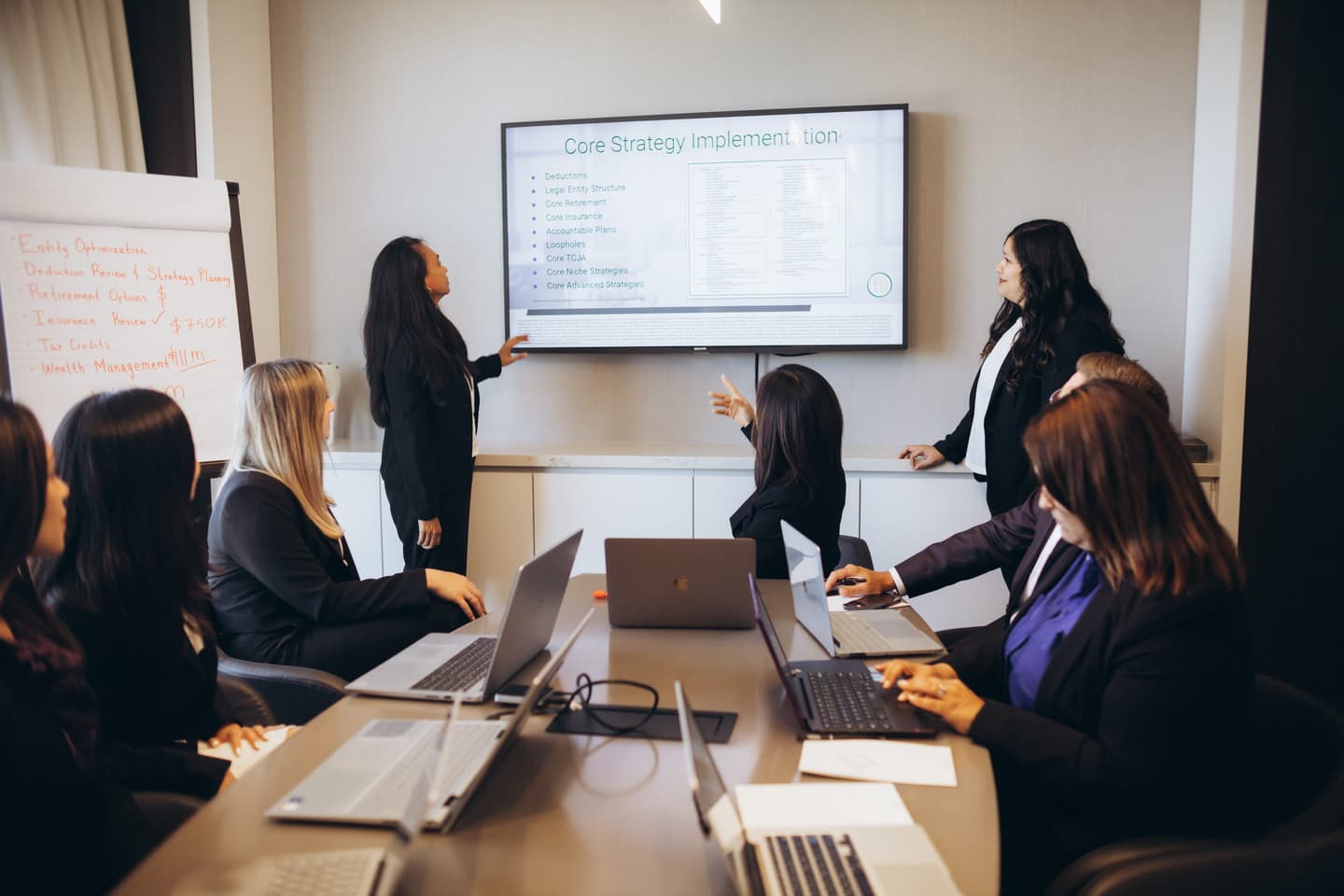 HavenStone Advisory team reviewing tax strategy implementation in a conference room